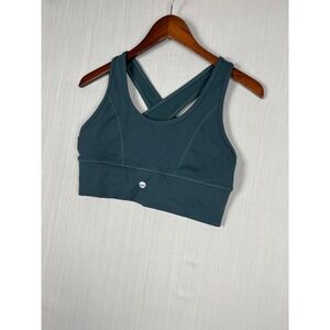Senita Athletics Cross Back Sports Bra Womens XL Teal Pocket Activewear Runs SM!
